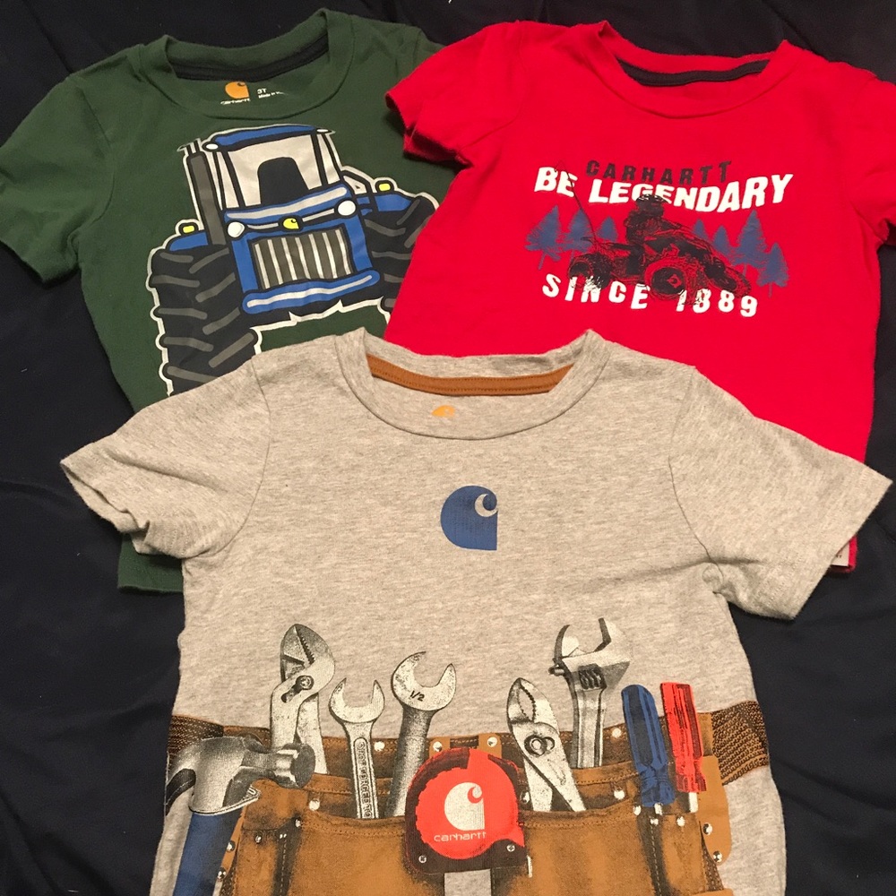 3 Toddler 3t short sleeve carhartt shirts